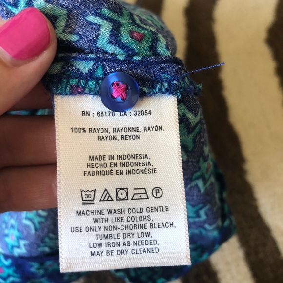 Anthropologie Maeve Ada Blue Aztec Tank 4 - Picture 6 of 7